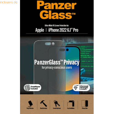 PanzerGlass PanzerGlass Apple iPhone 14 Pro UWF Privacy AB w. Applicat