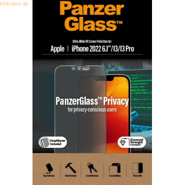 PanzerGlass PanzerGlass f. iPhone 14/13/13 Pro UWF Privacy AB w Applic