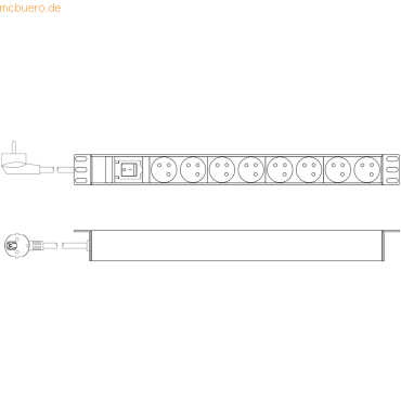 4016032481959 - DIGITUS - power strip - aluminium profile and switch - 4000 Watt 4016032481959 - DIGITUS - power strip - aluminium profile and switch - 4000 Watt