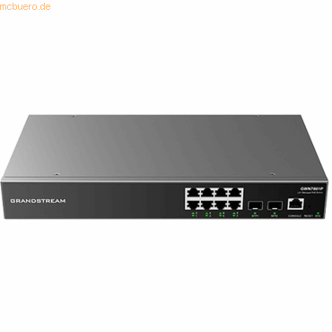 6947273704232 - GWN7801P - Switch - Unternehmen verwaltet - L2+ - 8 x 10 100 1000 (PoE+) - PoE (120 W)