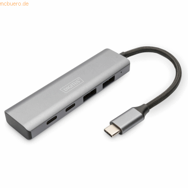 4016032485766 - DA-70245 Datenverteiler Umschalter USB-C 4 Port HUB Alumin Gehaeuse 2xUSB-A+2x USB-C Gen2 DA-70245 4016032485766