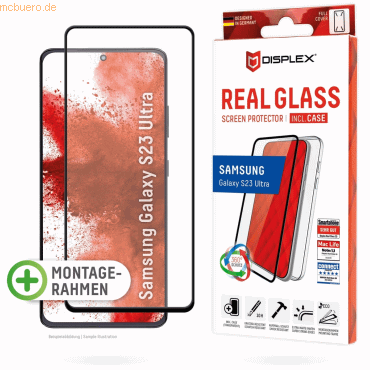 4028778119539 - Displex Real Glass + Case Schutzset für Samsung Galaxy S23 Ultra