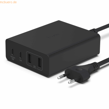 Belkin Belkin 108W 4-Port GaN, 2x USB-C, 2x USB-A, 2m Netzkabel, blk