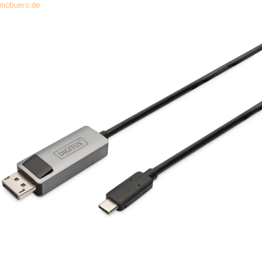 4016032483908 - schwarz 2m Kabel und Adapter -TV Video- USB Typ C   DisplayPort Bidirektional Alu schwarz 2m DB-300334-020-S 4016032483908