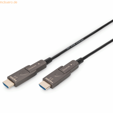 4016032483786 - HDMI Anschlusskabel HDMI-A Stecker 20 m Schwarz AK-330127-200-S doppelt geschirmt dreifach geschirmt Flexibel Gesamtschirm Geschirmt Halogenfrei