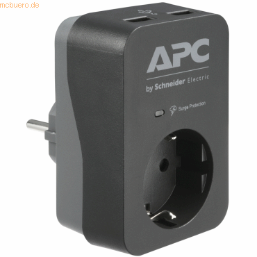 Schneider Electric APC Essential SurgeArrest 1 Outlet 2 USB Ports Blac