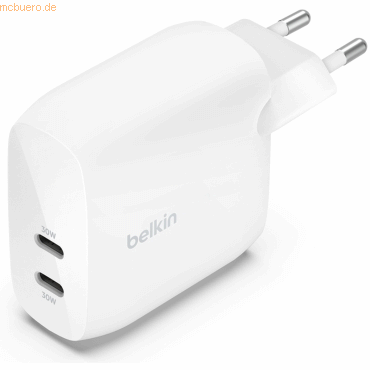 Belkin Belkin 60W Dual USB-C Ladegerät mit Power Deliver, weiss