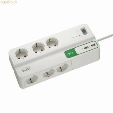 Schneider Electric APC Essential SurgeArrest 6 outlets 5V,2.4A 2 port