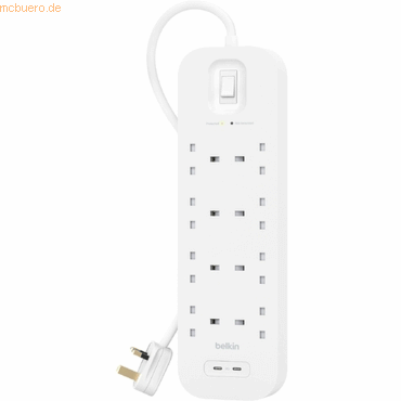 Belkin Belkin Surge Plus Steckdosenleiste 8-Fach, 30W 2m Kabel