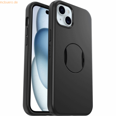 0840304735242 - Otterbox OtterGrip Symmetry Backcover Apple iPhone 15 Plus iPhone 14 Plus Schwarz MagSafe kompatibel integrierter Handygriff