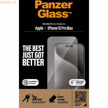 PanzerGlass PanzerGlass iPhone 15 Pro Max, UWF w. EasyAligner