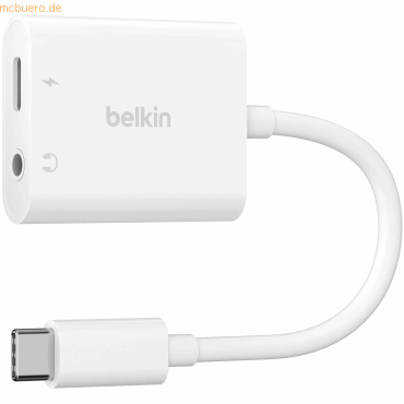 Belkin Belkin RockStar 3,5mm-Klinken-Audio- und USB-C-Ladeadapter wht