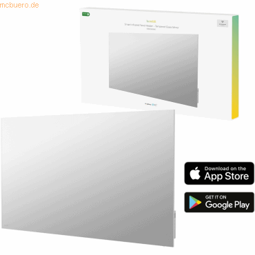 8721022290140 - Smart Mirrored Infrarot-Flächenheizkörper - 600 Watt - Smart App - Integrierter Thermostat - 18m² - Wandmontage - Weiß 8721022290140 - Smart Mirrored Infrarot-Flächenheizkörper - 600 Watt - Smart App - Integrierter Thermostat - 18m² - Wandmontage - Weiß