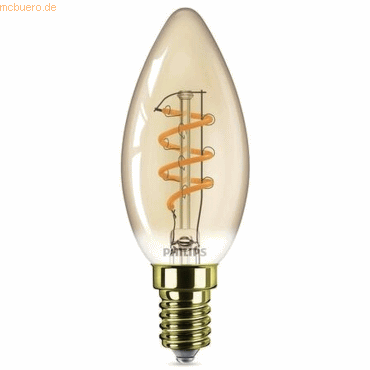 8720169191631 - Vintage led Filament Lampe ersetzt 25W E14 Kerze - B35 3W 250lm 2200K dimmbar Einerpack - yellow - Philips