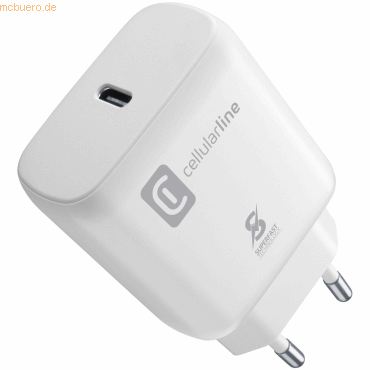 Cellularline Cellularline USB Typ-C Super Fast Travel Charger 25W Whit