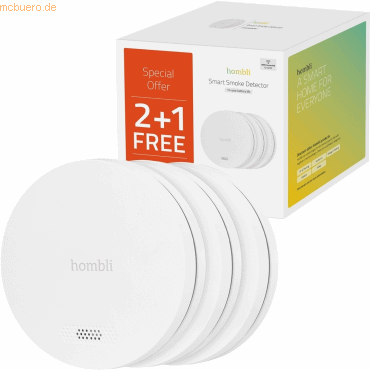 Avanca International BV Hombli smarter Rauchmelder weiß (2+1 Promo Pac