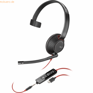 0197497173734 - Poly Blackwire C5210 - Blackwire 5200 series - Headset - On-Ear - kabelgebunden - aktive Rauschunterdrückung 0197497173734 - Poly Blackwire C5210 - Blackwire 5200 series - Headset - On-Ear - kabelgebunden - aktive Rauschunterdrückung