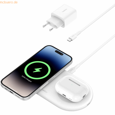 Belkin Belkin BOOST CHARGE PRO 2in1 Ladepad Qi2 15 Watt, weiss