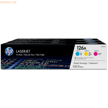 Hewlett Packard HP 126A 3er-Pack Cyan/Magenta/Gelb Orig. LaserJet Tone