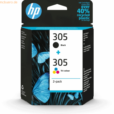 Hewlett Packard HP 305 2er-Pack Cyan/Magenta/Gelb/Schw. Orig. Druckerp