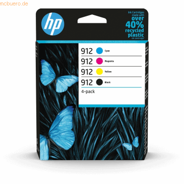 Hewlett Packard HP 912 4er-Pack Original-Druckerpatr. Schw./Cyan/Magen