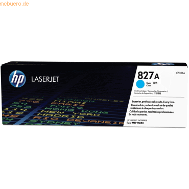 Hewlett Packard HP 827A Cyan Original LaserJet Tonerkartusche