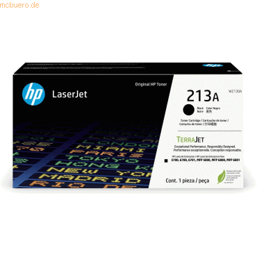 0195122822460 - 213A - Schwarz - original - LaserJet - Tonerpatrone (W2130A) - für Color LaserJet Enterprise 67XX MFP 5800 LaserJet Enterprise Flow MFP 5800 MFP 6800 0195122822460 - 213A - Schwarz - original - LaserJet - Tonerpatrone (W2130A) - für Color LaserJet Enterprise 67XX MFP 5800 LaserJet Enterprise Flow MFP 5800 MFP 6800