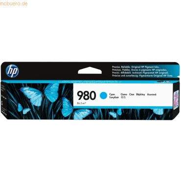 Hewlett Packard HP 980 Cyan Original Druckerpatrone