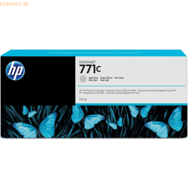 Hewlett Packard HP 771C Hellgrau DesignJet Druckerpatrone, 775 ml