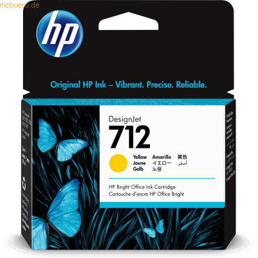 Hewlett Packard HP 712 Gelb DesignJet Druckerpatrone, 29 ml