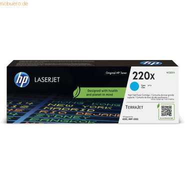 Hewlett Packard HP 220X Cyan Original LaserJet-Tonerkartusche