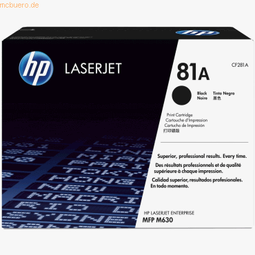 Hewlett Packard HP 81A Schwarz Original LaserJet Tonerkartusche