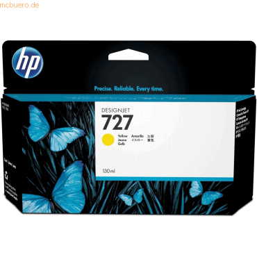 Hewlett Packard HP 727 Gelb DesignJet Tintenpatrone, 130 ml