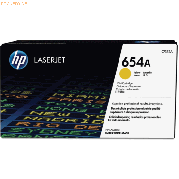 Hewlett Packard HP 654A Gelb Original LaserJet Tonerkartusche