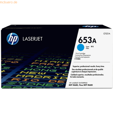 Hewlett Packard HP 653A Cyan Original LaserJet Tonerkartusche