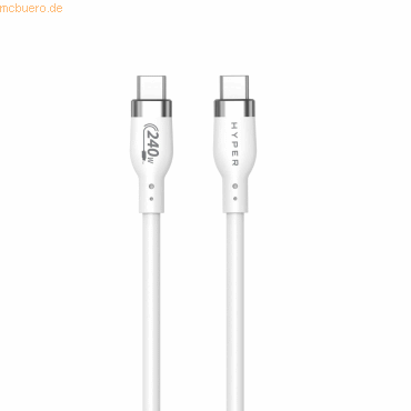 Targus Hyper 1M Silicone 240W USB-C Charging Cable, White