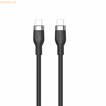 Targus Hyper 1M Silicone 240W USB-C Charging Cable, Black