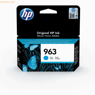 Hewlett Packard HP 963 Cyan Original Druckerpatrone