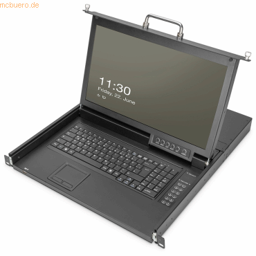 4016032483373 - DIGITUS 17- HD LCD KVM Konsole 8-Port VGA UK Tastatur