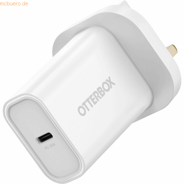 0840304749690 - Otterbox Standard UK Wall Charger 30W - 1X USB-C USB-PD White