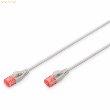 4016032460022 - DIGITUS Patch-Kabel Slim RJ-45 (M) zu RJ-45 (M) 15m Kupfer U UTP Cat 6 grau (DK-1617-150S)