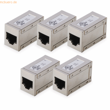 4016032495017 - DIGI ATAG88C6S-5 - Cat6 Modularkupplung geschirmt 2x RJ45 5 Stück