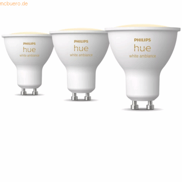 Signify Philips Hue White Ambiance GU10 Dreierpack 3x350lm/