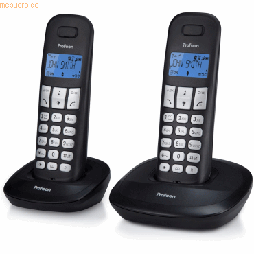 8712412675357 - PDX-1120 - DECT-Telefon mit 2 Mobilteilen schwarz