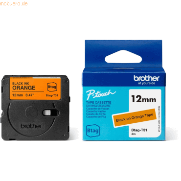 4977766836067 - Schriftband Btag Btag-T31 BTAGT31 12 mm schwarz auf orange 4977766836067 Brother 4977766836067 - Schriftband Btag Btag-T31 BTAGT31 12 mm schwarz auf orange 4977766836067 Brother