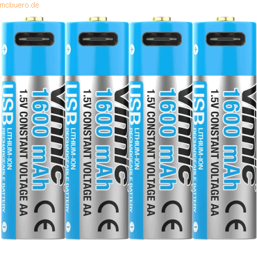 4898338019674 - Vinnic Rechargeable Akku AA USB Type-C 4pcs 4898338019674 - Vinnic Rechargeable Akku AA USB Type-C 4pcs