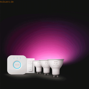 Signify Philips Hue White&Col. Amb. GU10 Dreierp. Starterset inkl DS.