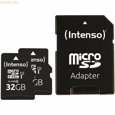 4034303026999 - INTENSO 3423482 - microSDHC-Karte 32GB Class 10 UHS-1 2er Pack 4034303026999 - INTENSO 3423482 - microSDHC-Karte 32GB Class 10 UHS-1 2er Pack