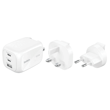 0745883918317 - BoostCharge Pro power adapter - GaN - 2 x USB-C USB - 100 Watt - with travel adapter kit