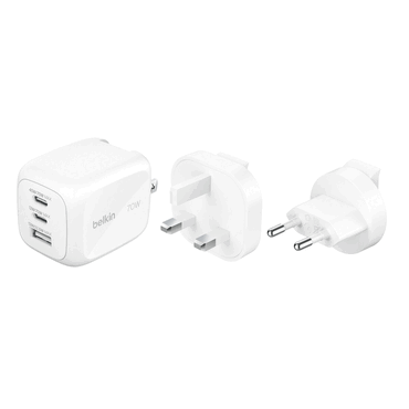 0745883918454 - BoostCharge Pro power adapter - GaN - 2 x USB-C USB - 70 Watt - with travel adapter kit